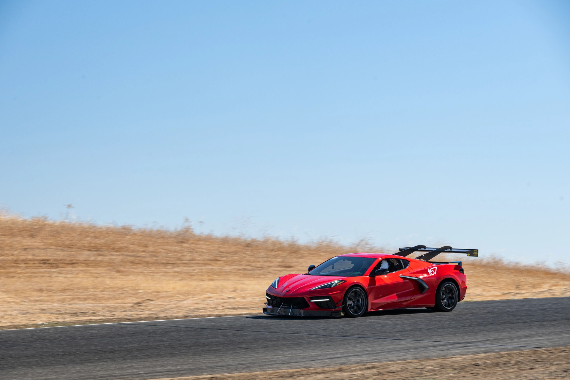 Red C8 Corvette hero shot